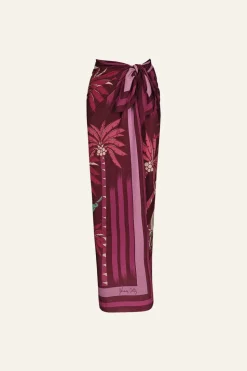 De Palmeras Maxi Shawl In Magenta
