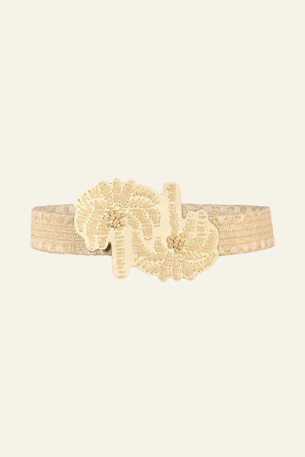 Rustle Of Palm Trees Belt In Ecru