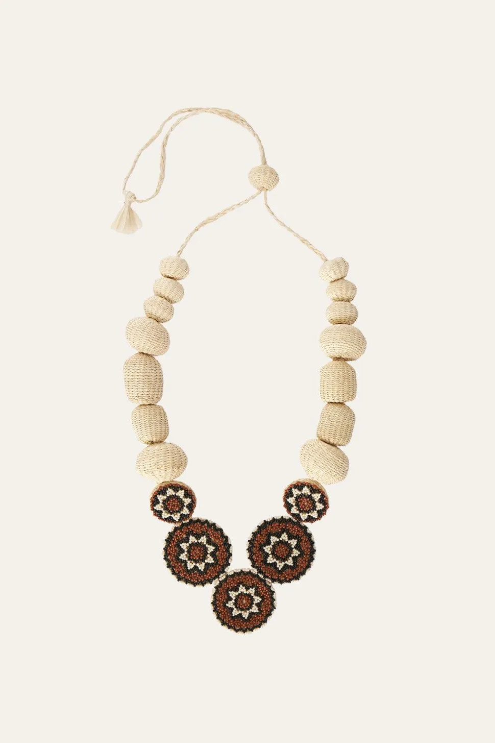 Tropical Jewel Necklace In Ecru